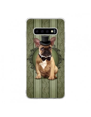 Coque Samsung S10 Chien Dog Bulldog Noeud Papillon Chapeau - Maryline Cazenave