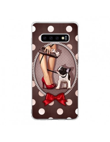 Coque Samsung S10 Lady Jambes Chien Dog Pois Noeud papillon - Maryline Cazenave