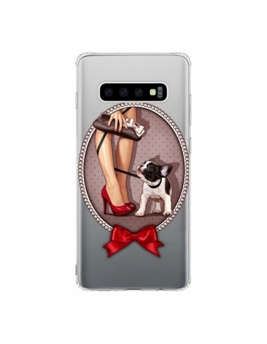 Coque Samsung S10 Lady Jambes Chien Bulldog Dog Pois Noeud Papillon Transparente - Maryline Cazenave