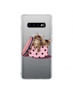 Coque Samsung S10 Chaton Chat Kitten Boite Pois...