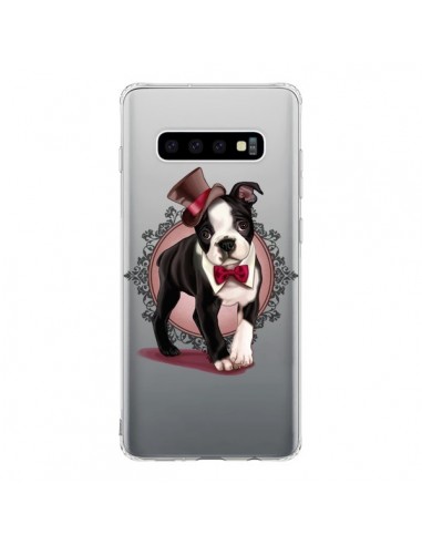 Coque Samsung S10 Chien Bulldog Dog Gentleman Noeud Papillon Chapeau Transparente - Maryline Cazenave