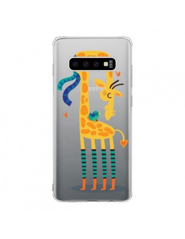 Coque Samsung S10 L'oiseau et la Girafe Amour Love Transparente - Maria Jose Da Luz