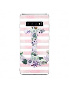 Coque Samsung S10 Ancre Rose Fleurs Navire - Monica Martinez