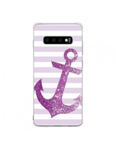 Coque Samsung S10 Ancre Rose Navire - Monica Martinez