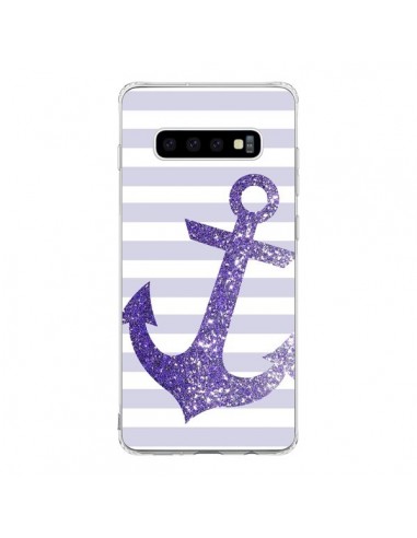 Coque Samsung S10 Ancre Violet Navire - Monica Martinez