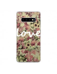 Coque Samsung S10 Love Blanc Flower - Monica Martinez