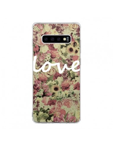 Coque Samsung S10 Love Blanc Flower - Monica Martinez