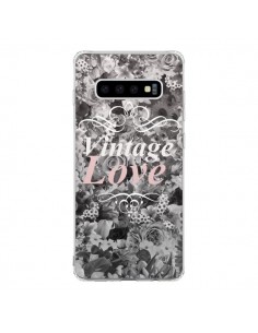 Coque Samsung S10 Vintage Love Noir Flower - Monica Martinez