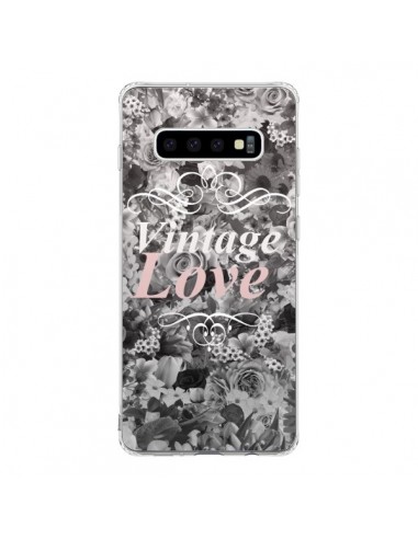 Coque Samsung S10 Vintage Love Noir Flower - Monica Martinez