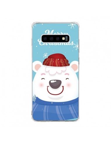 Coque Samsung S10 Ours Blanc de Noël Merry Christmas - Nico