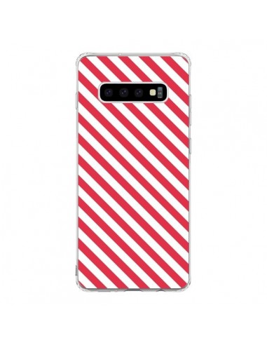 Coque Samsung S10 Bonbon Candy Rose et Blanche Rayée - Nico