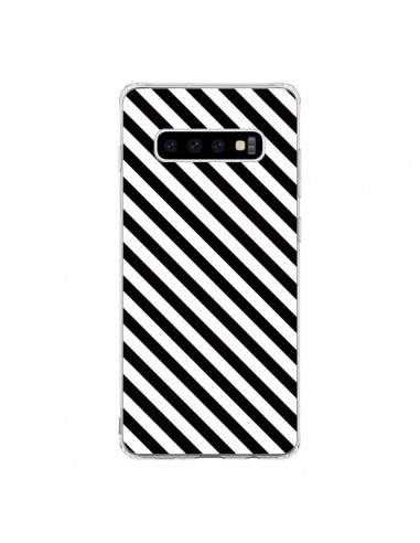 Coque Samsung S10 Bonbon Candy Noire et Blanche Rayée - Nico