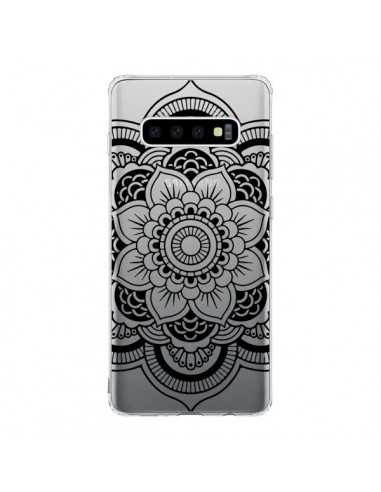 Coque Samsung S10 Mandala Noir Azteque Transparente - Nico