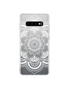 Coque Samsung S10 Mandala Blanc Azteque Transparente - Nico