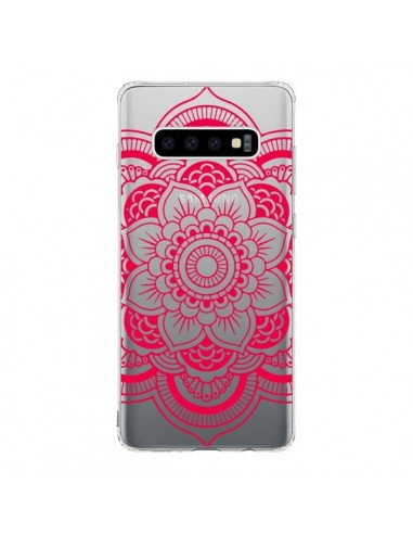 Coque Samsung S10 Mandala Rose Fushia Azteque Transparente - Nico