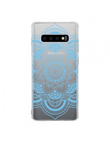 Coque Samsung S10 Mandala Bleu Azteque Transparente - Nico