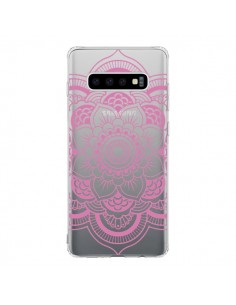 Coque Samsung S10 Mandala Rose Clair Azteque Transparente...