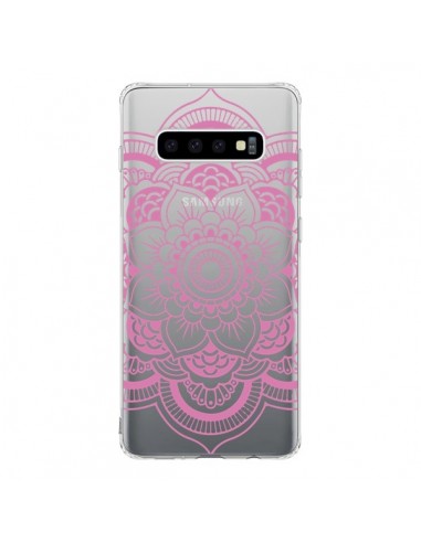 Coque Samsung S10 Mandala Rose Clair Azteque Transparente - Nico