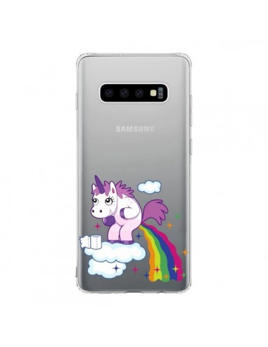 Coque Samsung S10 Licorne Caca Arc en Ciel Transparente - Nico