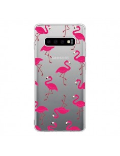 Coque Samsung S10 flamant Rose et Flamingo Transparente -...