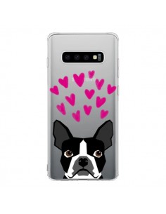 Coque Samsung S10 Boston Terrier Coeurs Chien...