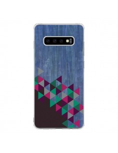 Coque Samsung S10 Wood Bois Azteque Triangles Archiwoo -...