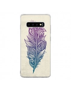 Coque Samsung S10 Feather Plume Arc En Ciel - Rachel...