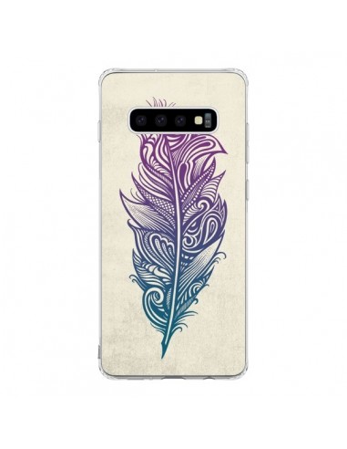 Coque Samsung S10 Feather Plume Arc En Ciel - Rachel Caldwell