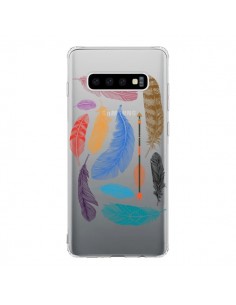 Coque Samsung S10 Plume Feather Couleur Transparente -...