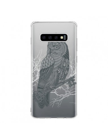 Coque Samsung S10 Owl King Chouette Hibou Roi Transparente - Rachel Caldwell