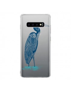 Coque Samsung S10 Heron Blue Oiseau Transparente - Rachel...