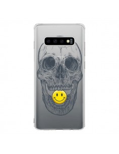 Coque Samsung S10 Tête de Mort Smiley Transparente -...
