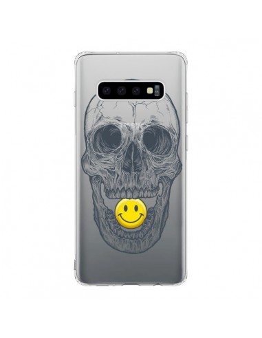 Coque Samsung S10 Tête de Mort Smiley Transparente - Rachel Caldwell