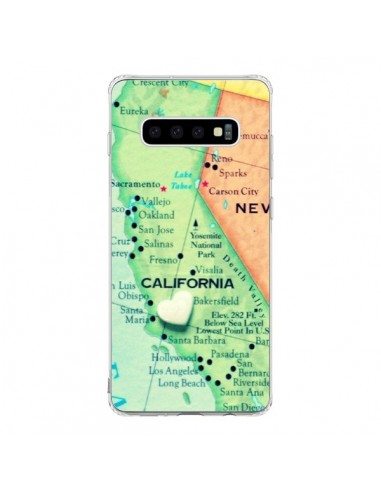 Coque Samsung S10 Carte Map Californie - R Delean
