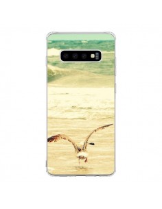 Coque Samsung S10 Mouette Mer Ocean Sable Plage Paysage -...