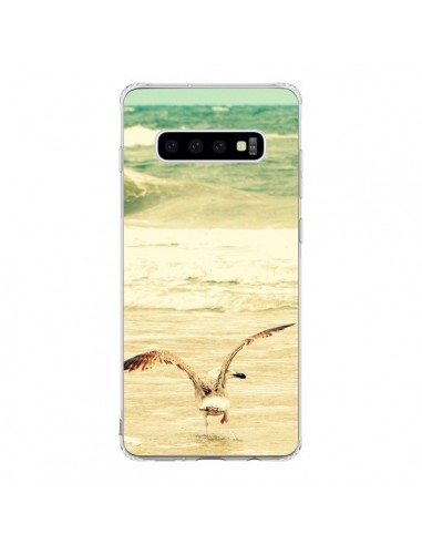 Coque Samsung S10 Mouette Mer Ocean Sable Plage Paysage - R Delean