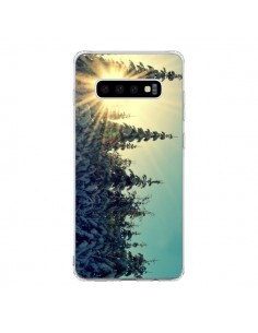 Coque Samsung S10 Hiver Paysage Neige Montagnes Sapins...