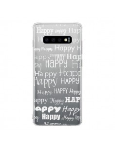 Coque Samsung S10 Happy Happy Blanc Transparente - R Delean
