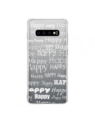 Coque Samsung S10 Happy Happy Blanc Transparente - R Delean