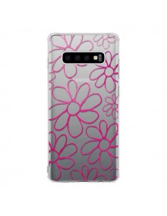 Coque Samsung S10 Flower Garden Pink Fleur Transparente -...