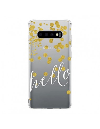 Coque Samsung S10 Hello, Bonjour Transparente - Sylvia Cook