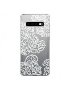 Coque Samsung S10 Lacey Paisley Mandala Blanc Fleur...