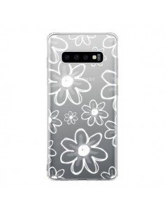 Coque Samsung S10 Mandala Blanc White Flower Transparente...