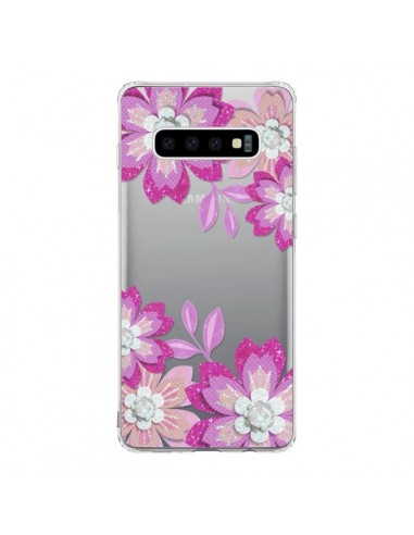 Coque Samsung S10 Winter Flower Rose, Fleurs d'Hiver Transparente - Sylvia Cook