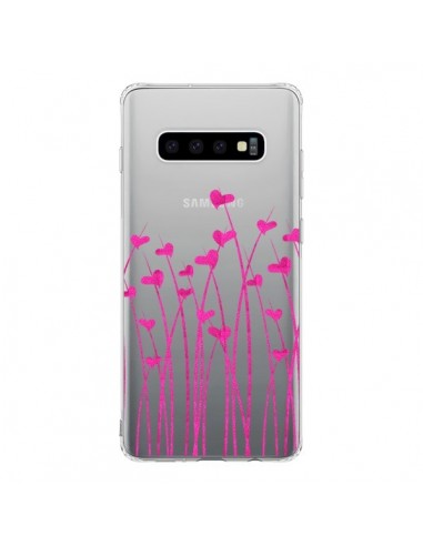 Coque Samsung S10 Love in Pink Amour Rose Fleur Transparente - Sylvia Cook