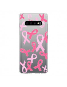 Coque Samsung S10 Pink Ribbons Ruban Rose Transparente -...