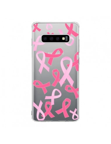 Coque Samsung S10 Pink Ribbons Ruban Rose Transparente - Sylvia Cook