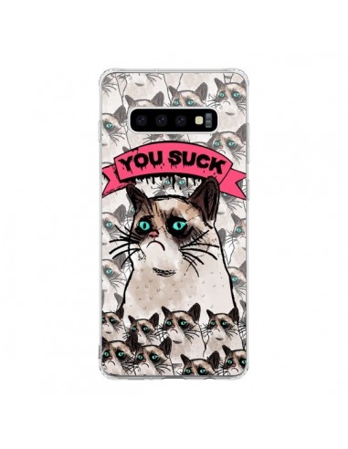 Coque Samsung S10 Chat Grumpy Cat - You Suck - Sara Eshak