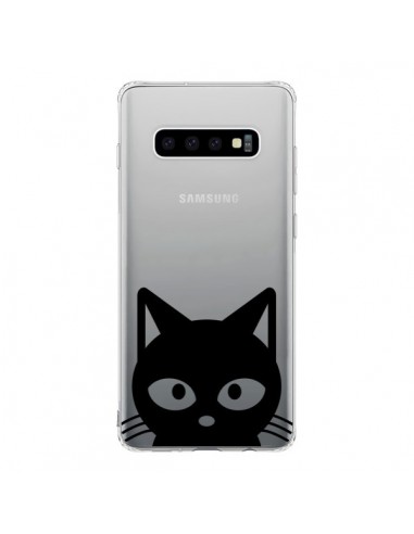 Coque Samsung S10 Tête Chat Noir Cat Transparente - Yohan B.