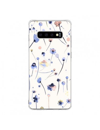 Coque Samsung S10 Blue Soft Flowers - Ninola Design